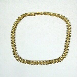 Monet Vintage Goldtone Chain Necklace Link Jewelry 17 Inch Slinky Modern